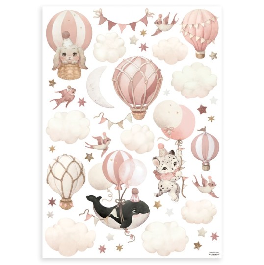 ANIMALS AND BALLOONS PINK